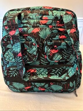 NWOT Lug Puddle Jumper Navy Flamingo Tropical Print